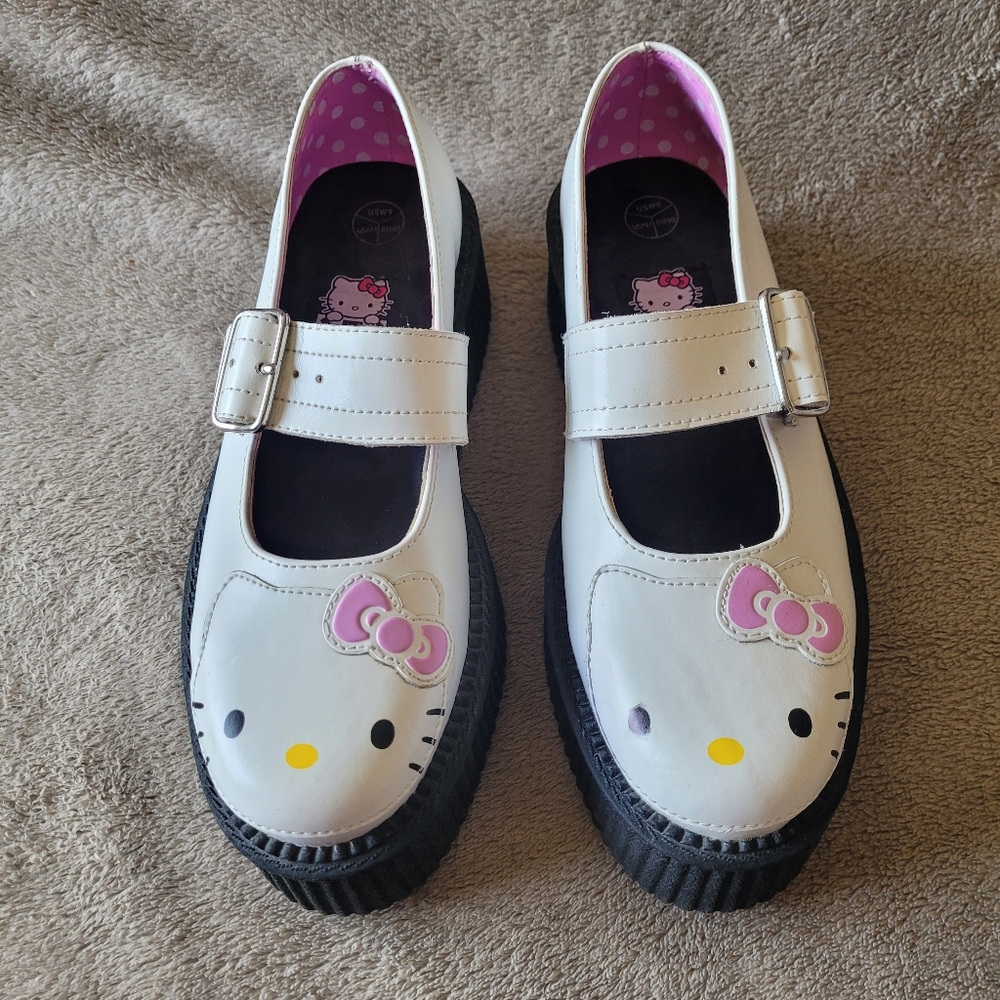 T.U.K Hello Kitty platform Mary Jane shoes size W9